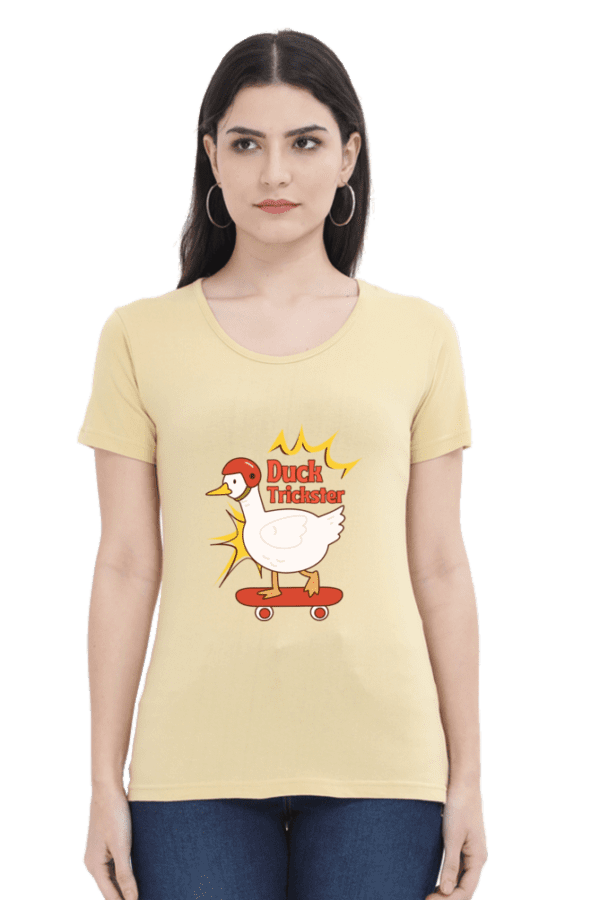 Female Round Neck Half Sleeve Classic || Duck Trickster