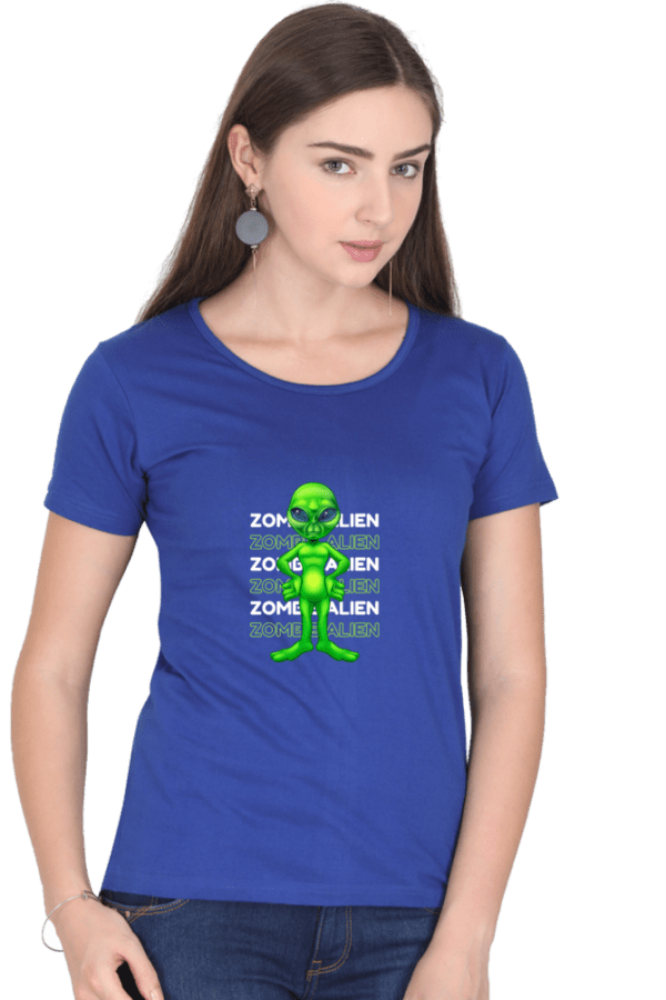 Female Round Neck Half Sleeve Classic || ZombiAlien