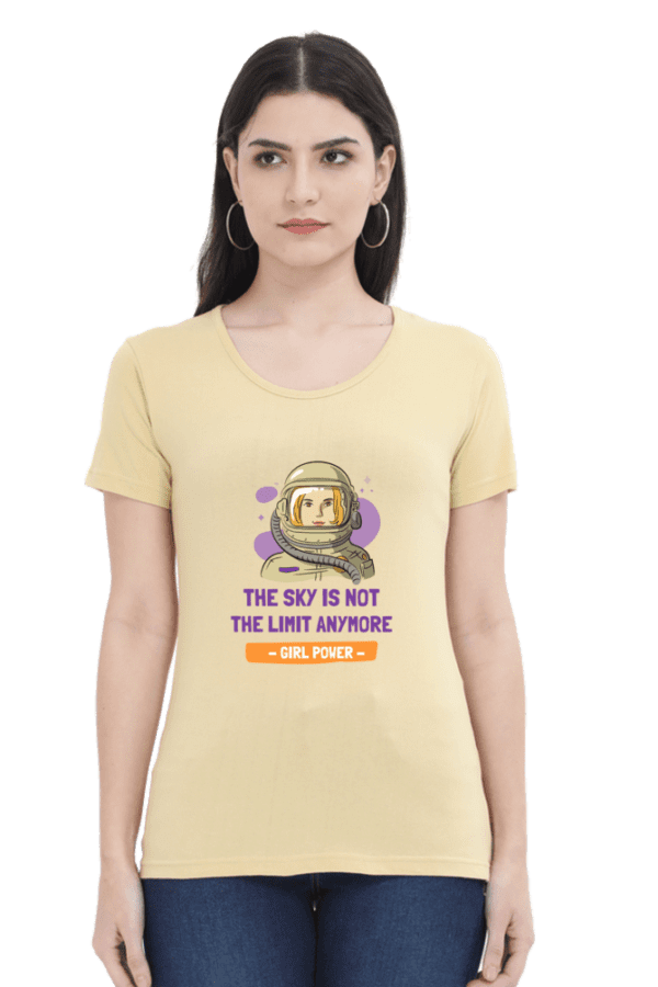 Female Round Neck Half Sleeve Classic || Sky is the Limit
