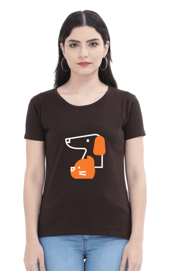 Female Round Neck T-shirt half sleeve || Doggy