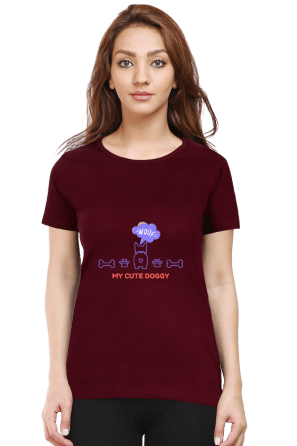 Female Round Neck Half Sleeve Classic || My Cute Doggy