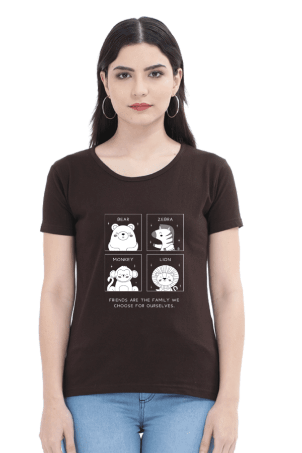 Female Round Neck Half Sleeve Classic || Friends are the Families We Choose Ourselves