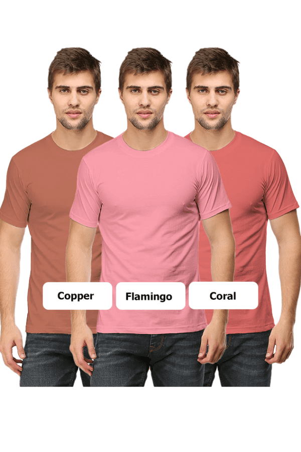 Men's t-shirt combo |  Copper, Coral, Flamingo