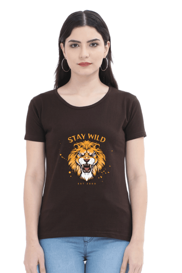 Female Round Neck Half Sleeve Classic || Stay Wild