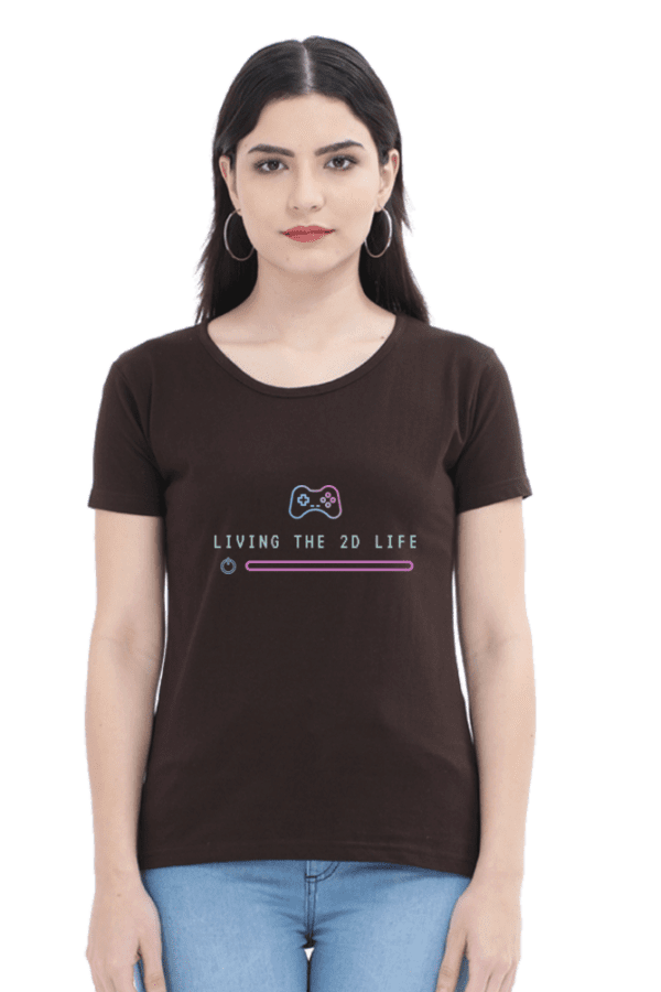 Female Round Neck Half Sleeve Classic || Living in 2D life