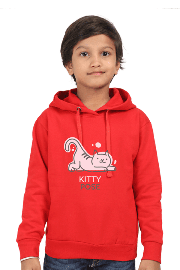 Kids Unisex Hoodie || Kitty pose