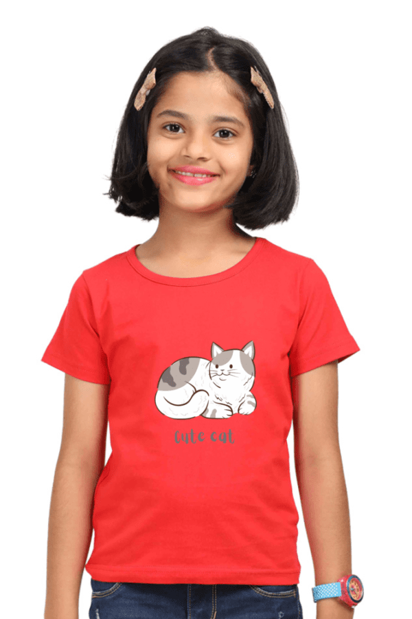 Girl Classic Crew T-Shirt || Cute Cat